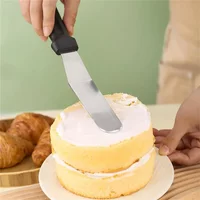 Stainless Steel Butter Cake Buttercream Knife Spatula Plastic Handle Baking Tool Spatula Minimalist Style Icing Spreader