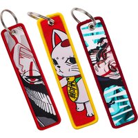 Funny Cat Monster Embroidered Keychains Key Fobs Cute Key Tags Key Rings for Bags Cars Gifts for Fans Cosplay Accessories
