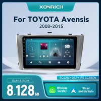 Radio samochodowe do Toyoty Avensis 2009-2015 Android 14 8GB 128GB Nawigacja GPS Bezprzewodowy Carplay DSP AI Sterowanie Głosowe Audio Multimedia