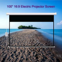 60-100 Inch 16:9 Electric Projector Screen With Remote Control Motorized Projection Curtain for Home Cinema Business School