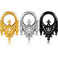 Vankula 2PCS Halloween Vintage Gothic Hollow Castle Earrings Ear tunnles plugs, Minimalist Fashion Ear Tunnels Ear Plugs Retro
