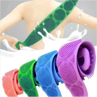 1PCS Silicone Bath Scrubber Back Massage Exfoliating Sponge Shower Brush Body Wash Removal Soft Bathroom Bath Brush