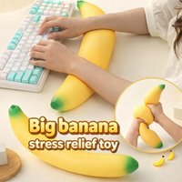 Giant Banana Squishy Toy Simulation Banana Squeeze Toy Stress Relief Slow Rebound Fidget Toy For Kids Adults Focus Gifts