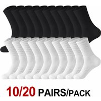 10/20 paires hommes femmes Anti odeur tricoté mi Tube chaussettes adaptées toutes les saisons absorbant la sueur respirant Couples décontracté sport chaussette