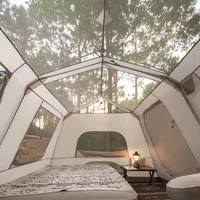 YOUSKY Quick Open Family Camping Tent Silver Coating Windproof Waterproof for 8-10 Persons Outdoor