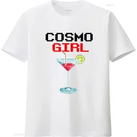 Cosmo Girl Pixelated Cocktail Vodka Lover T Shirt Drinking Cosmopolitan Design vintage Washed Stretched Comfortable Stylish