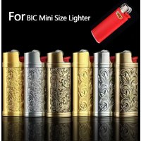 Retro Metal Lighter Case Cover Holder For Bic Mini Size J5 Lighter Metal Armor Disposable Gas Lighters Sleeve Cover Holder