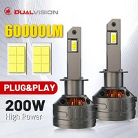 Dualvision K5C H7 LED Headlights Canbus Led H4 H1 H11 H8 9005 HB3 9006 HB4 9012 HIR2 H9 60000LM 200W 5570 CSP Car Light Fog Lamp