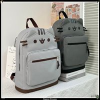 Plecak z uszami 3D Pusheen The Cat, płócienny plecak szkolny o dużej pojemności, kawaii, casualowy plecak na co dzień dla dziewcząt, uczennic, plecak podróżny.