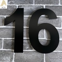 20/30cm Large Stainless Steel Floating House Numbers Screw Install Address Sign Doorplate Plaque Number For Outdoor Home Street