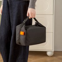 Portable lunch box bags solid-color foldable insulated storage bag thickened aluminum foil oxford cloth large capacity tote bag