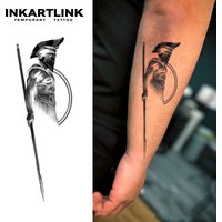 Hoplite Temporary Tattoo,Lasts To 15 Days New Technology Magic Waterproof Semi Permanent Sticker,For Performance Parties.