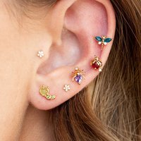 New Mini Zircon Minimal Cartilage Piercing Ear Stud Earrings For Women Punk Tragus Small Animal Earring Korean Fashion Jewelry