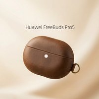 Case for Huawei FreeBuds Pro 5 Genuine Crazy Horse Leather Earbuds Case Cover Durable Dirt-Resistant Protective Case