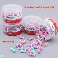 80 Pieces Macaroon Push Pin Painting Pin Suitable For Bulletin Boards, Maps, Posters, and Craft Projects