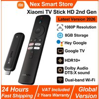 2026 Xiaomi TV Stick HD 2. Generation, Tragbarer Streaming-Media-Player mit Google TV, Dual-Band WLAN, Google Assistant, Leichter Smart-TV-Dongle