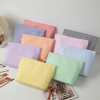 Bubble Gauze Makeup Bag Women Handbag Large Capacity Cosmetic Bag Toiletry Bag Embroidered Striped Makeip Pouch Travel Organizer