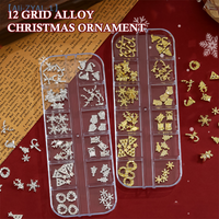 【ZYAL-1】12 Grids 3D Luxury Nail Art Decorations Alloy Shiny Rhinestones Gems Christmas Nail Charm DIY Nail Accessories