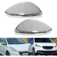 1 Pair Side Wing Door Mirror Cover Caps Chrome For Peugeot 208 2008 GTI 2012-2019 Citroen C3 2016-2023