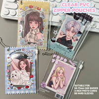 Photocard Holder Clear PVC Idol Accessory Cute Candy Wrapper Zipper Pouch Ball Chain Card Storage Transparent Kpop Photo