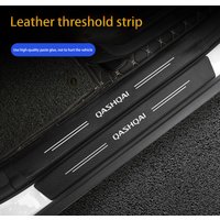 4pcs Car Door Sill Protector Stickers For Nissan Qashqai J10 J11 Leather Carbon Fiber Decor Decal Tuning Accessories