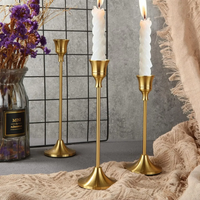 Vintage 3 Piece Metal Aluminum Candle Holders, Elegant Tabletop Centerpieces for Wedding Anniversary Party DecorChristmas Decor