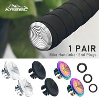 KRSEC 1 Pair Mountain Road Bike Handlebar End Plugs Aluminum Alloy Handle Bar End Cap MTB Bike Grip Cover Bicycle Accessories