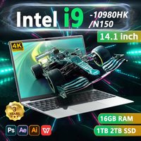 2026 i9 Windows 11 Laptop Intel CORE i9-10980HK/N150 Notebook 14.1 Inch 16GB RAM 1TB 2TB SSD 1920*1080HD Gaming laptops Pc Gamer