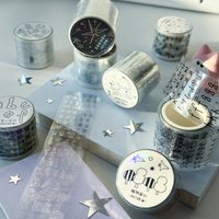 Agugu Abstract Drawing Die-Cutting Sticker Tapes Numbers Letters Pet Stickers Roll Cute Letter Graffiti Basic Salt Star Tape