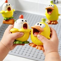 Baby Screaming Chicken Toy Cute Yellow Duck Baby Pinching Toy Stress Relieving Safe Silicone Exercise Grip Ability