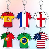 Soccer Jersey Keychains for Accessories Bag France Spain Argentina Spain Portugal Brazil Football Keyrings Jewelry Fans Gifts