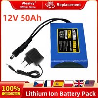 Aleaivy NEW Portable Super 12V 50000mah Battery Rechargeable Lithium Ion Battery Pack Capacity DC 12.6v 50Ah CCTV Cam Monitor +