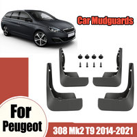 Mud Flaps For Peugeot 308 Mk2 T9 2014 2015 2016 2017 2018 2019 2020 2021 Soft Mudguards Splash Guards Fender No Drilling Mudflap