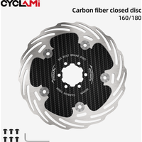 CYCLAMI New Carbon Fiber Floating Disc Brake Rotor 160/180mm 6-Bolt Quick Cooling Heat Dissipation MTB Road Bike Cycling Parts