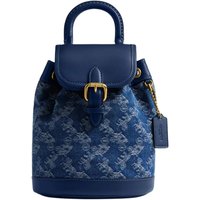 COACH Coated Canvas With Leather Backpack Small Women's Blue