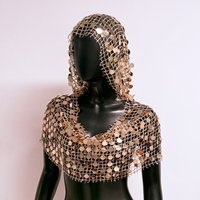 AKYZO European And American Fashion Women's Fishing Net Sequin Hooded Top Sexy And Fashionable Hot Selling Women's Clothing