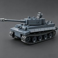 Tiger heavy tank tracked armored vehicle assembly model building blocks military series action figures toys