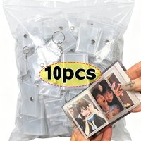 10pcs Mini Photo Album Keychain Small Instant Picture Album Pendant ID Photo Storage Interstitial Pocket Keyring Lover Memory