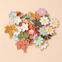 10pcs Cute Plant Tree Leaf Charms Colorful Enamel Flower Charms Pendants for Jewelry Making Necklaces Earrings DIY Crafts Gifts