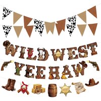 45 Pieces Western Cowboy Party Decorations for Boys Girls Western Rodeo Birthday Party Decor