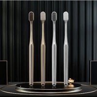 Luxury Soft Toothbrush Men Women Adult Tooth Brush Gold Silver Dental Brushes Comfortable Clean Bristle Toothbrush For Bathroom