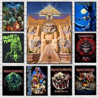Band N-iron MaidenS Poster Prints Watercolor Wall Art Room Decor Posters Self-adhesive Art Waterproof Paper