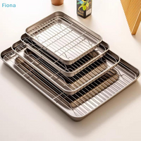 ☭304 Stainless Steel Baking Sheet with Cooling Rack,Non-Stick Oven Tray for Roasting,Baking & Food Prep