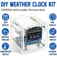 Electronic Multifunctional Weather Station ESP8266 MINI Weather Clock WIFI Digital Clock DIY Soldering Kit