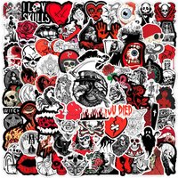 100Pcs Gothic Skull Grim Reaper Stickers Graffiti Devil for DIY Decoration Decals Phone Laptop Guitar Skateboard Sticker Packs