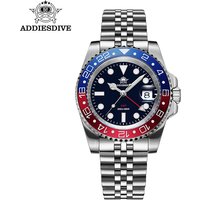 ADDIESDIVE 40MM Men GMT Watch 20Bar Waterproof BGW9 Super Luminous Ceramic Bezel 316L Stainless Steel Quartz Watch reloj hombre