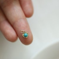 Classic green mini pendant Ancient gold crafts inlaid turquoise heart-shaped necklaces cute small clavicle chain party jewelry