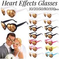 10-100PCS Heart Shaped Effects Glasses Love Diffraction Eyewear Light Diffraction Sunglasses Rave Party Wedding Party