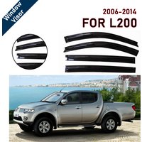 Window Visor for Mitsubishi L200 2006-2014 Double Cab | 4pcs Rain Guard Wind Deflector | Car Weather Shield Accessory
