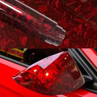 PET Gloss Forged Red Carbon Fiber Vinyl Wrap Film Air Release Self Adhesive Decal Sticker Motorbike Car Wrapping Foil
